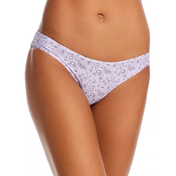 NWT Aqua Swim Bandana Print Bikini Bottom Sz M Lavender Lined Moderate Coverage - Picture 1 of 5